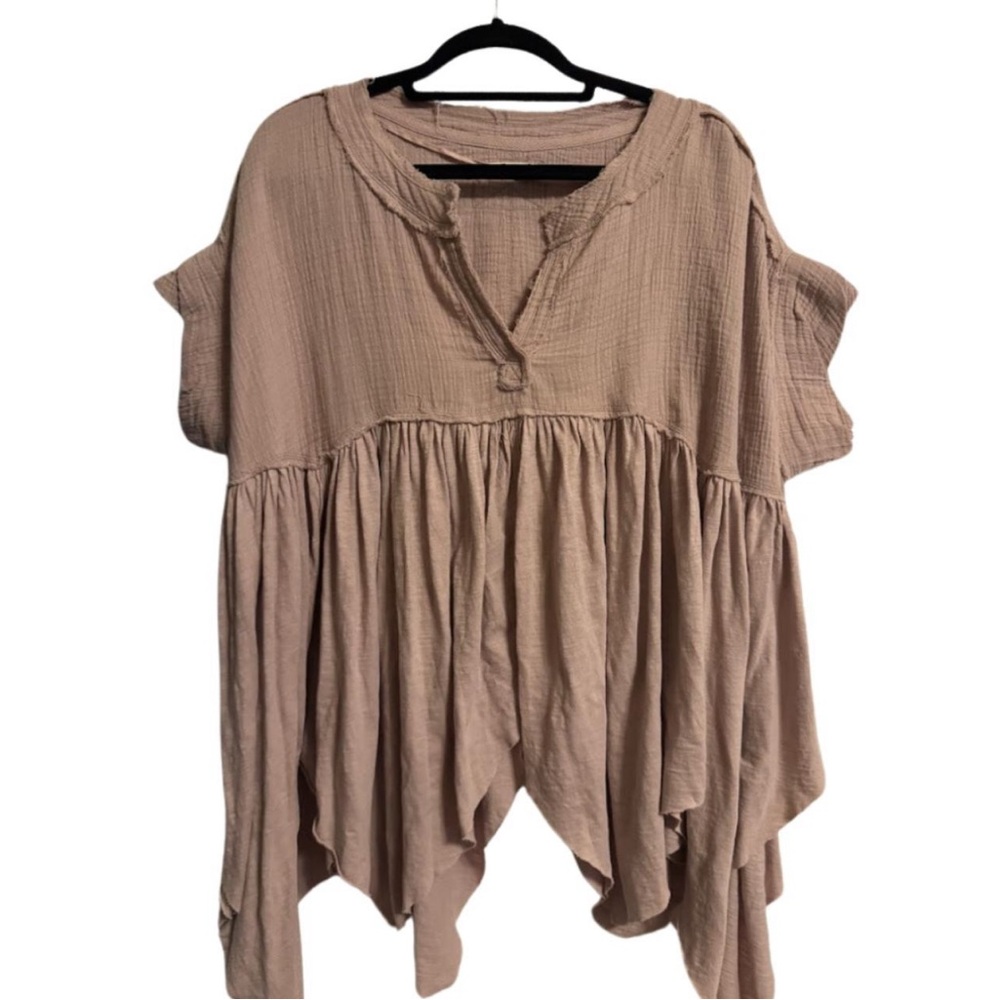 Free People We the Free Sugar Rush Babydoll Tunic Top Cotton Oversized S